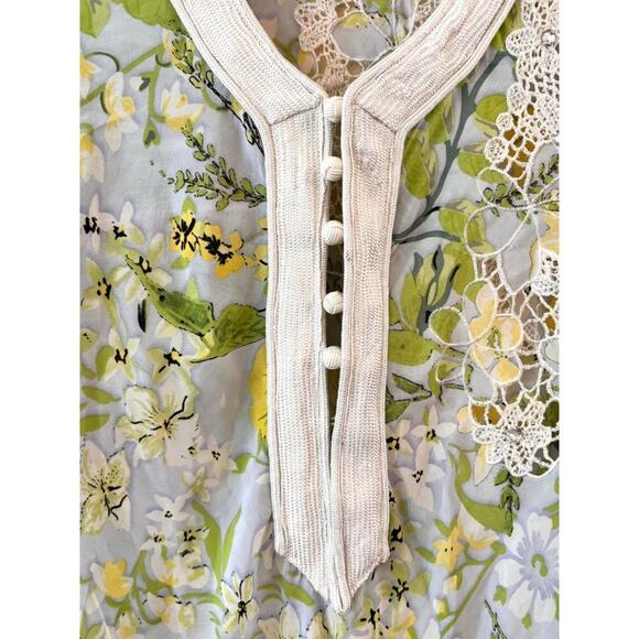 Ebene by Patrick Assuline Dress Sz Small 100% Silk Floral Lace Feminine Tunic - Picture 6 of 11